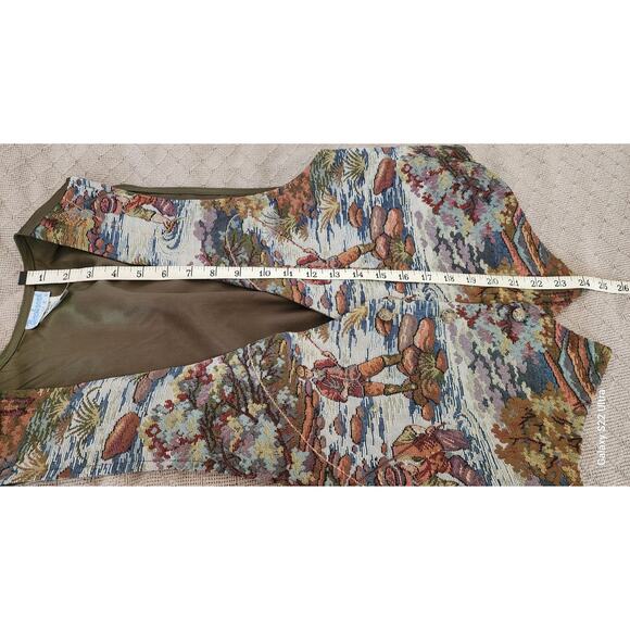 Backroad Blues Vtg Tapestry Novelty Print Bass Fly Fishing Tapestry Vest W Small - Picture 5 of 8